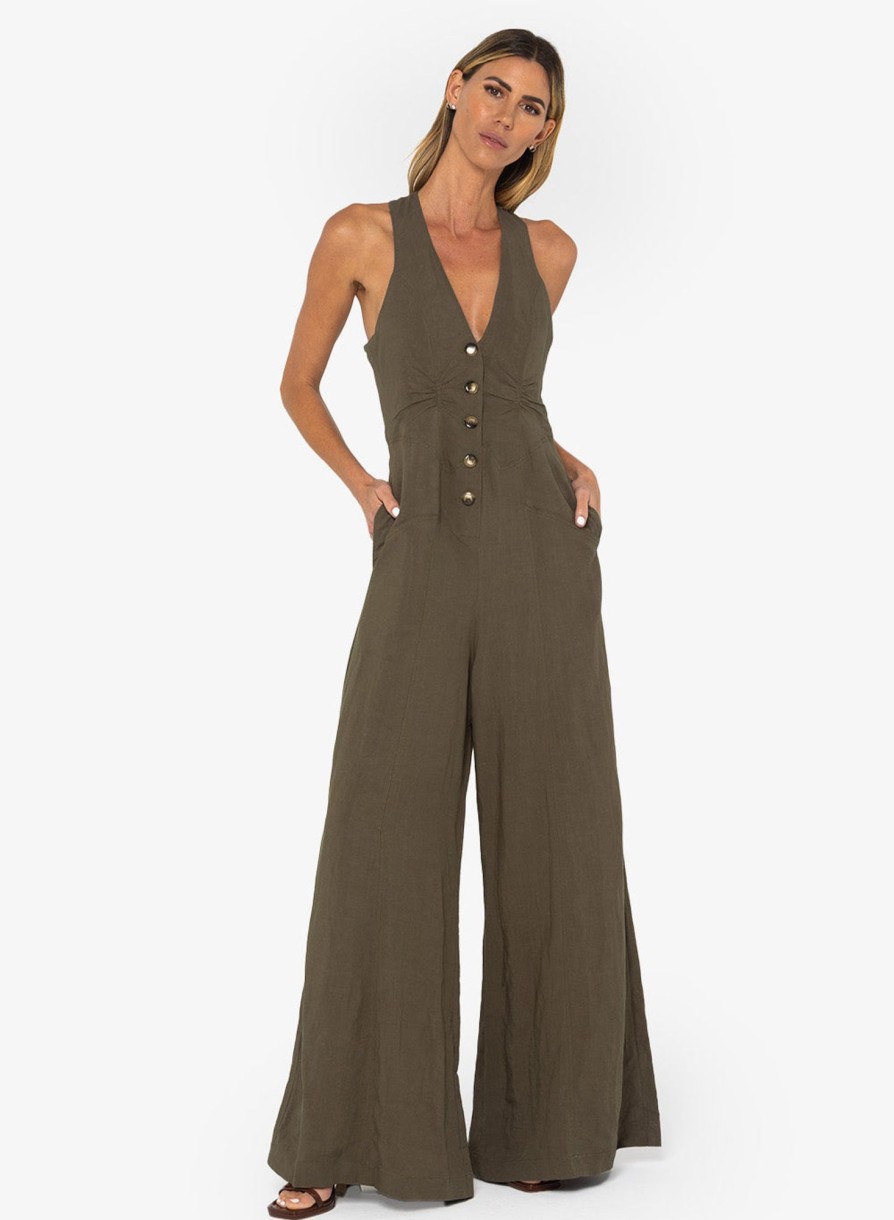 Dresses & Jumpsuits Just Bee Queen | Jasper Jumpsuit Olive