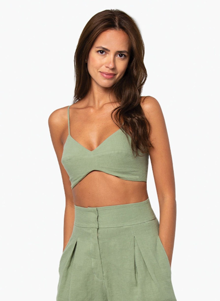 Tops Just Bee Queen | Remy Bra Top Eucalyptus