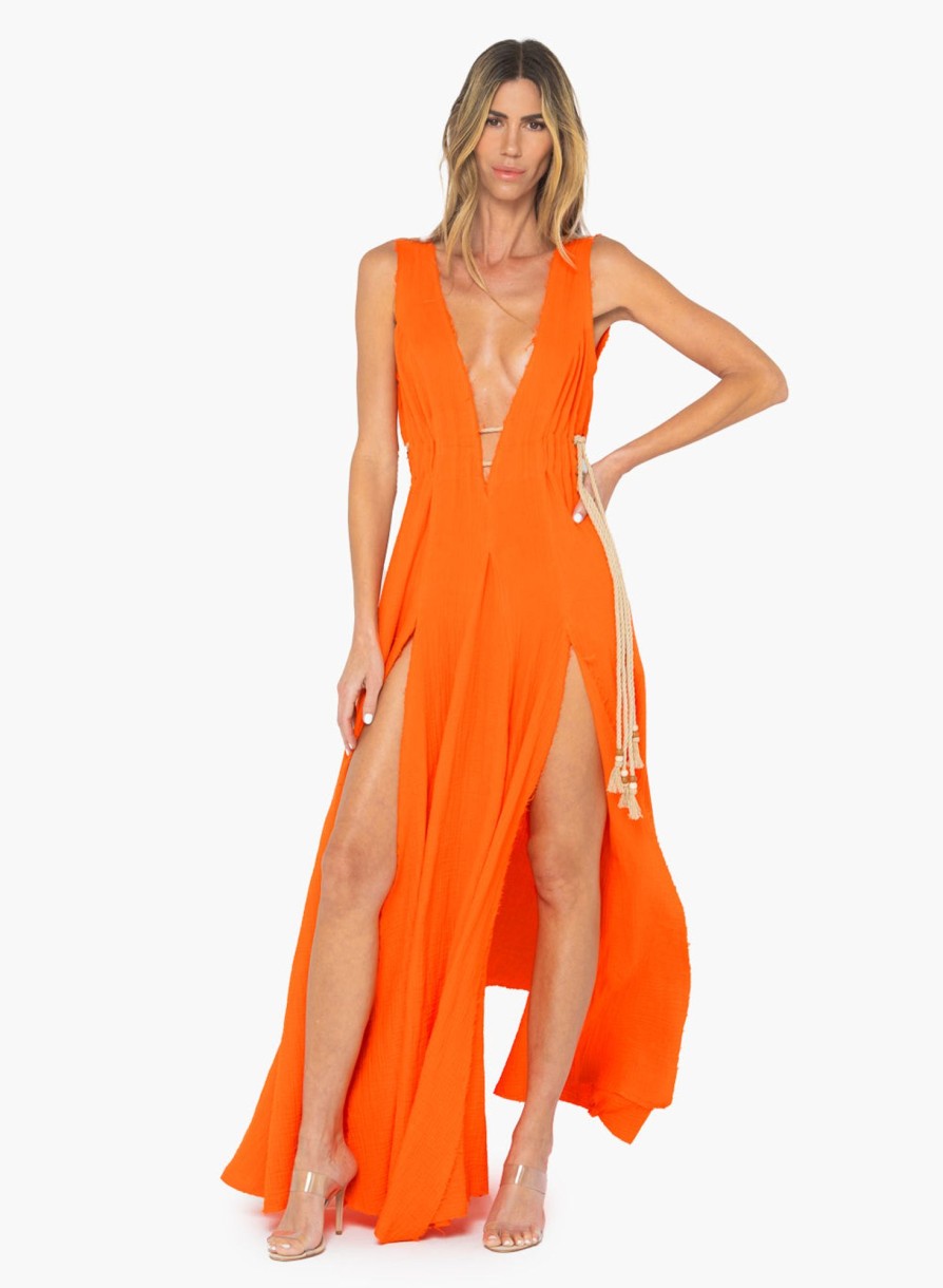 Dresses & Jumpsuits Just Bee Queen | Arabella Maxi Dress Tangerine